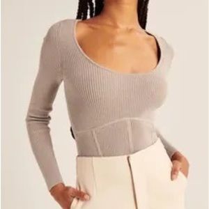 Abercrombie & Fitch Scoopneck Corset Sweater